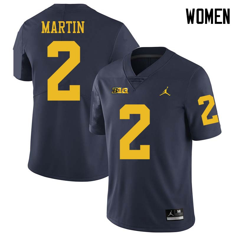 Jordan Brand Women #2 Oliver Martin Michigan Wolverines College Football Jerseys Sale-Navy